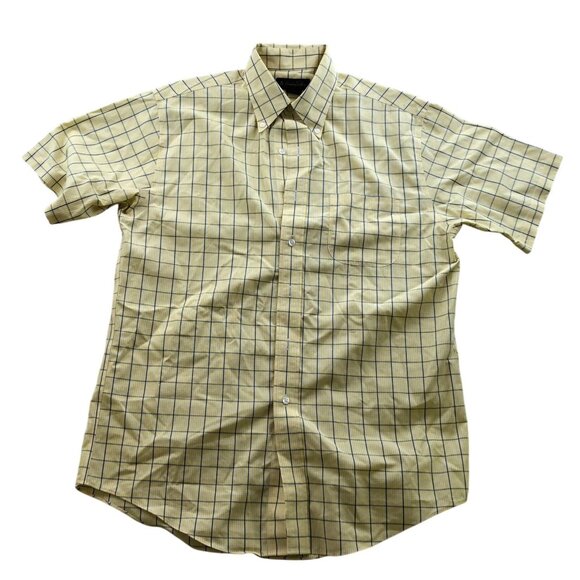 Brooks Brothers Mens Shirt Medium Non-Iron Short Sleeve Button Down Checkered - Picture 1 of 9